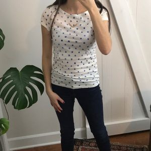 Watercolor polka dot graphic tee from j crew xs